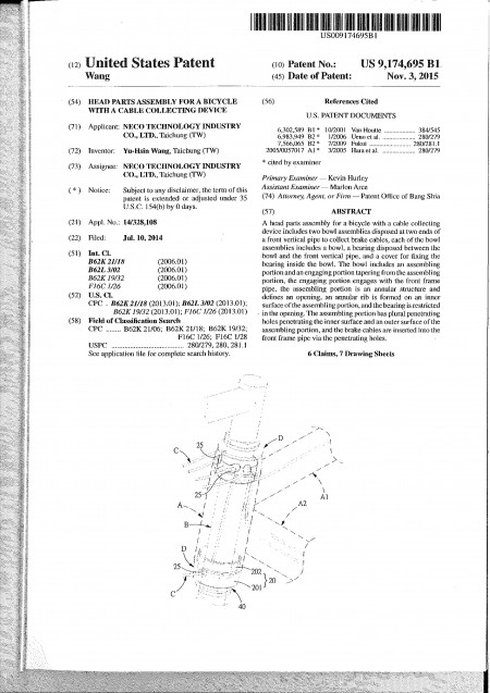 Brevetto USA n. US9174695B1-P2